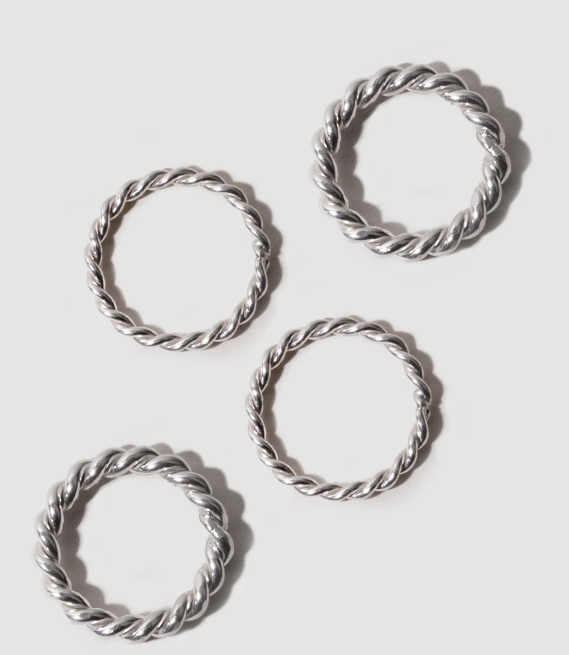 Hand-Twisted Rope Ring Set