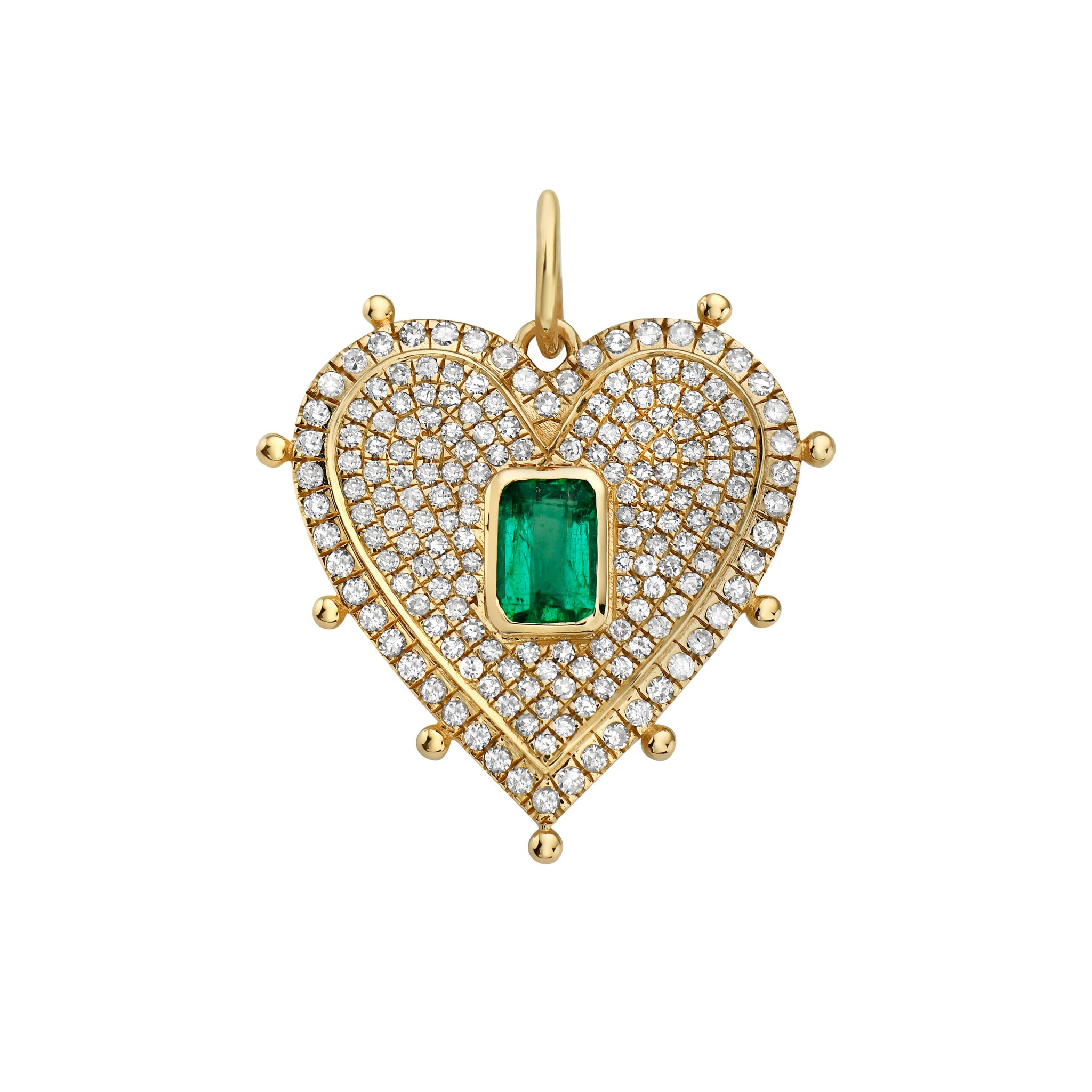 Lucia Emerald Heart Charm