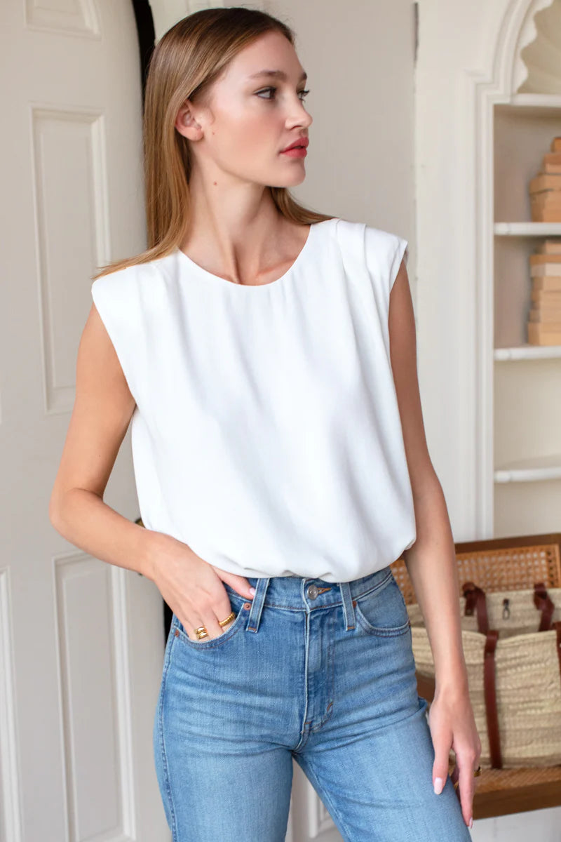Sleeveless Blouse in White