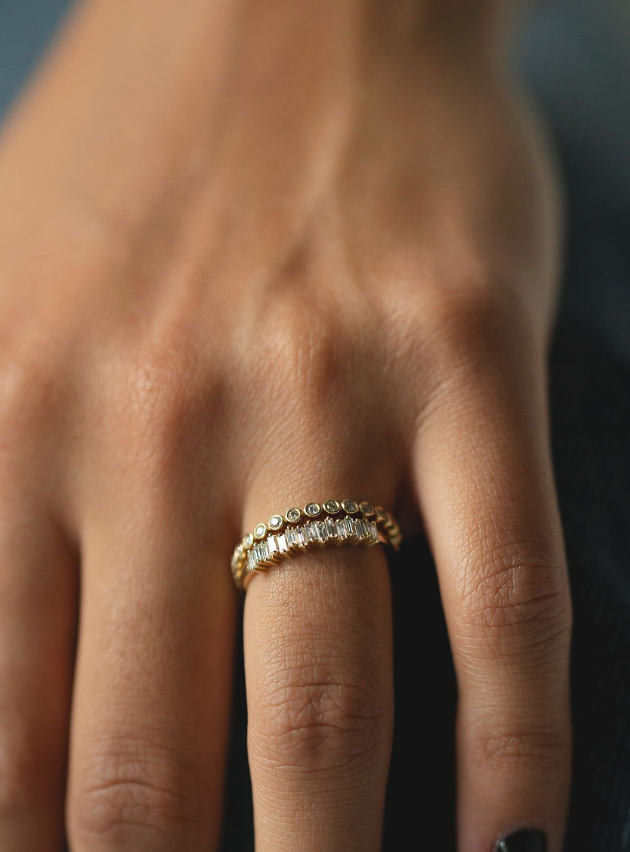 Staggered Diamond Baguette Ring
