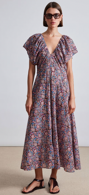 Monet Ruched Maxi Dress in Bella Floral