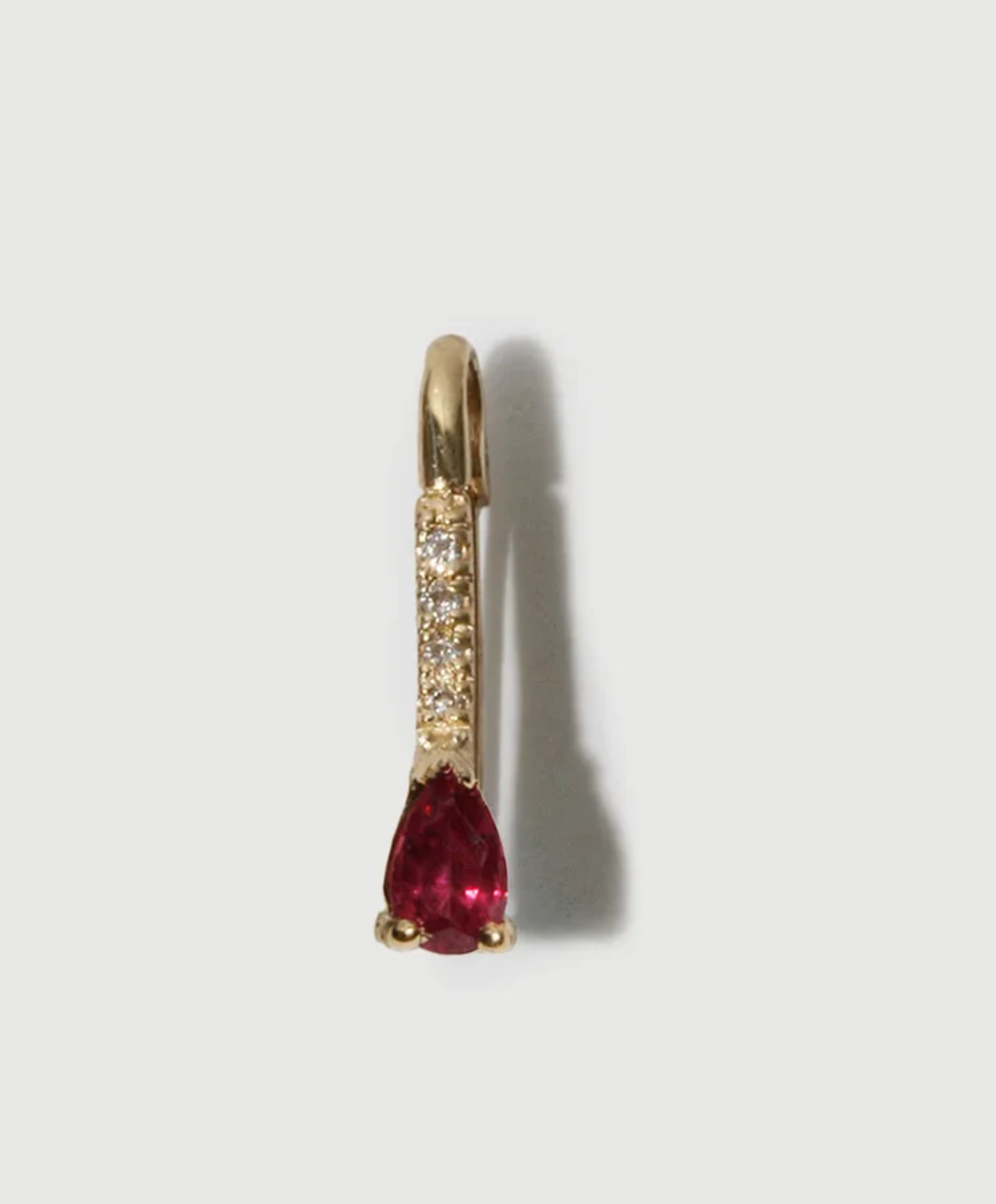 Mini Gemstone Diamond Safety Pin Earring