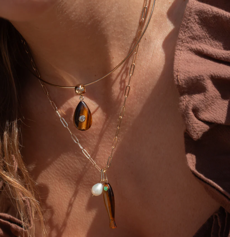 Fortuna Tigers Eye Charm