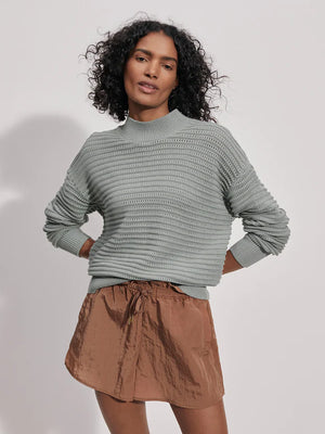 Franco Knit Crew in Green Milieu