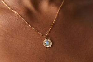 Opal Zodiac Coin Necklace